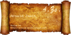 Arnold Zsolt névjegykártya