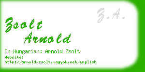 zsolt arnold business card